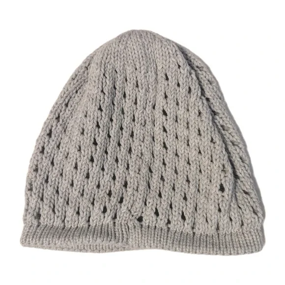Rip Curl Women's Loose‎ Knit Boho Beanie Winter Hat Gray Metal Logo Tag One Size - Picture 3 of 4